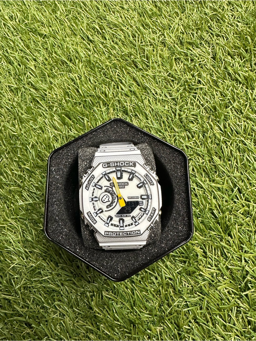 G-Shock White Resin Men's Watch with Yellow Accent